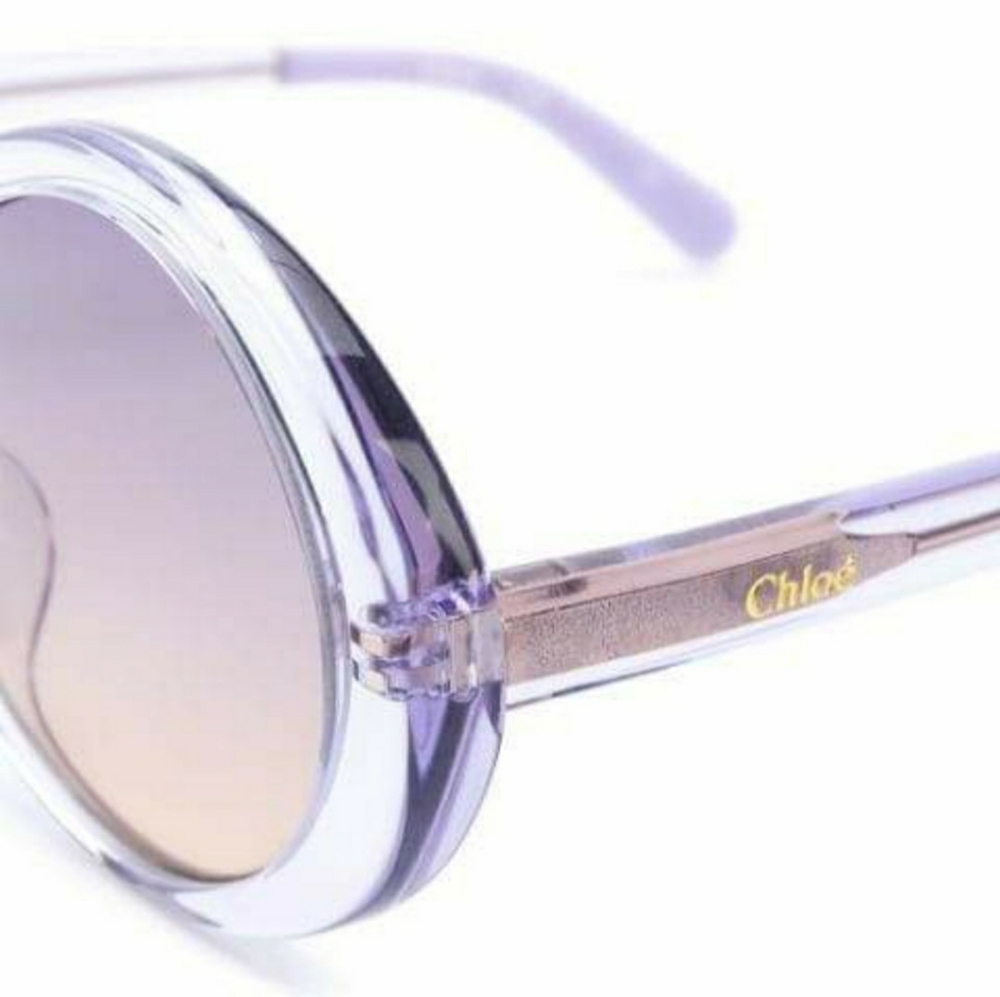 Sunglasses Violet Purple Chloé Transparent Round Frame Authentic